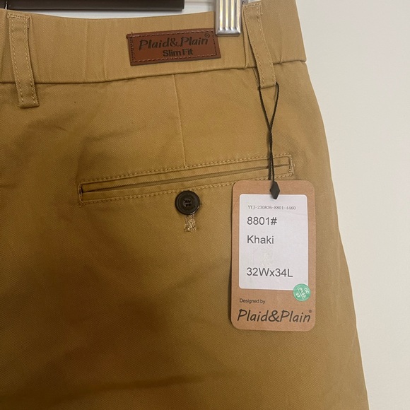 Plaid & Plain Khaki Slim Fit Pants Men’s Size 32x34 - Picture 5 of 6